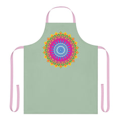 Sage Green Mandala Apron - Kitchen Art All Over Prints - Blululi