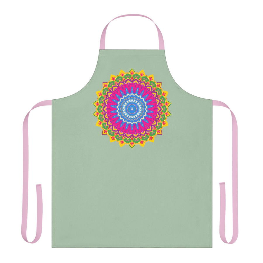 Sage Green Mandala Apron - Kitchen Art All Over Prints - Blululi