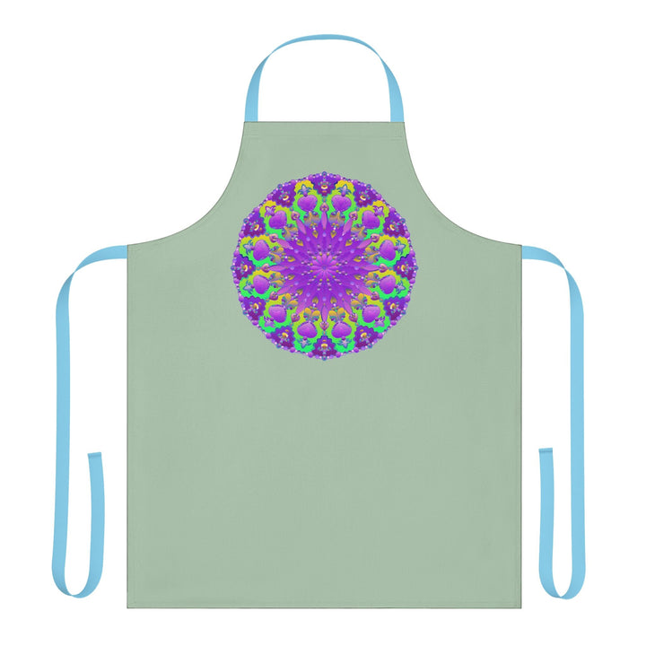 Sage Green Mandala Apron - Kitchen Art All Over Prints - Blululi