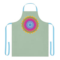 Sage Green Mandala Apron - Kitchen Art All Over Prints - Blululi