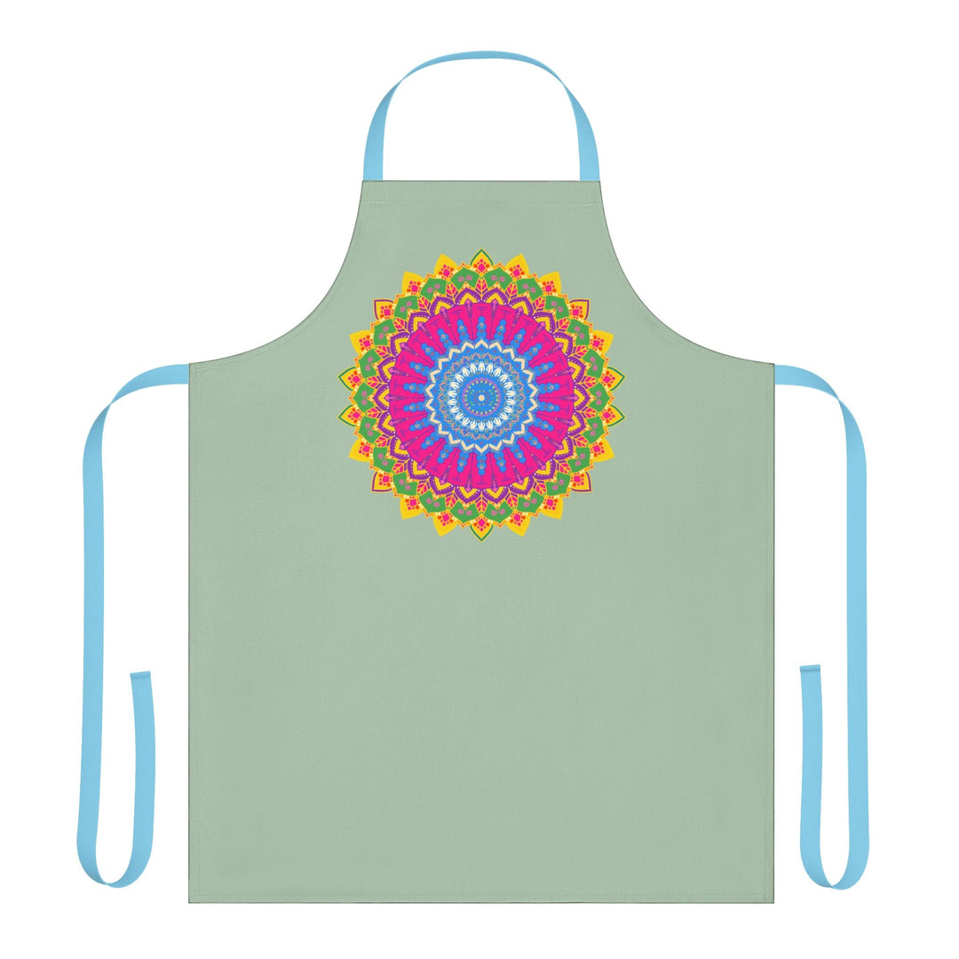 Sage Green Mandala Apron - Kitchen Art All Over Prints - Blululi