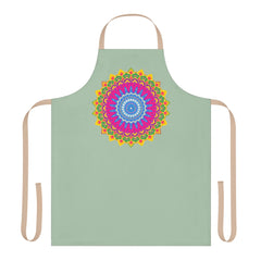 Sage Green Mandala Apron - Kitchen Art All Over Prints - Blululi
