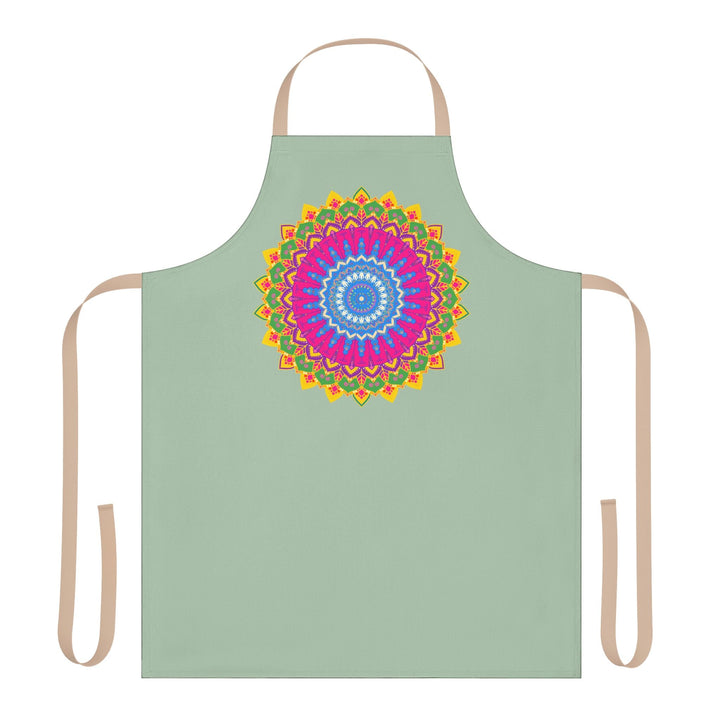 Sage Green Mandala Apron - Kitchen Art All Over Prints - Blululi