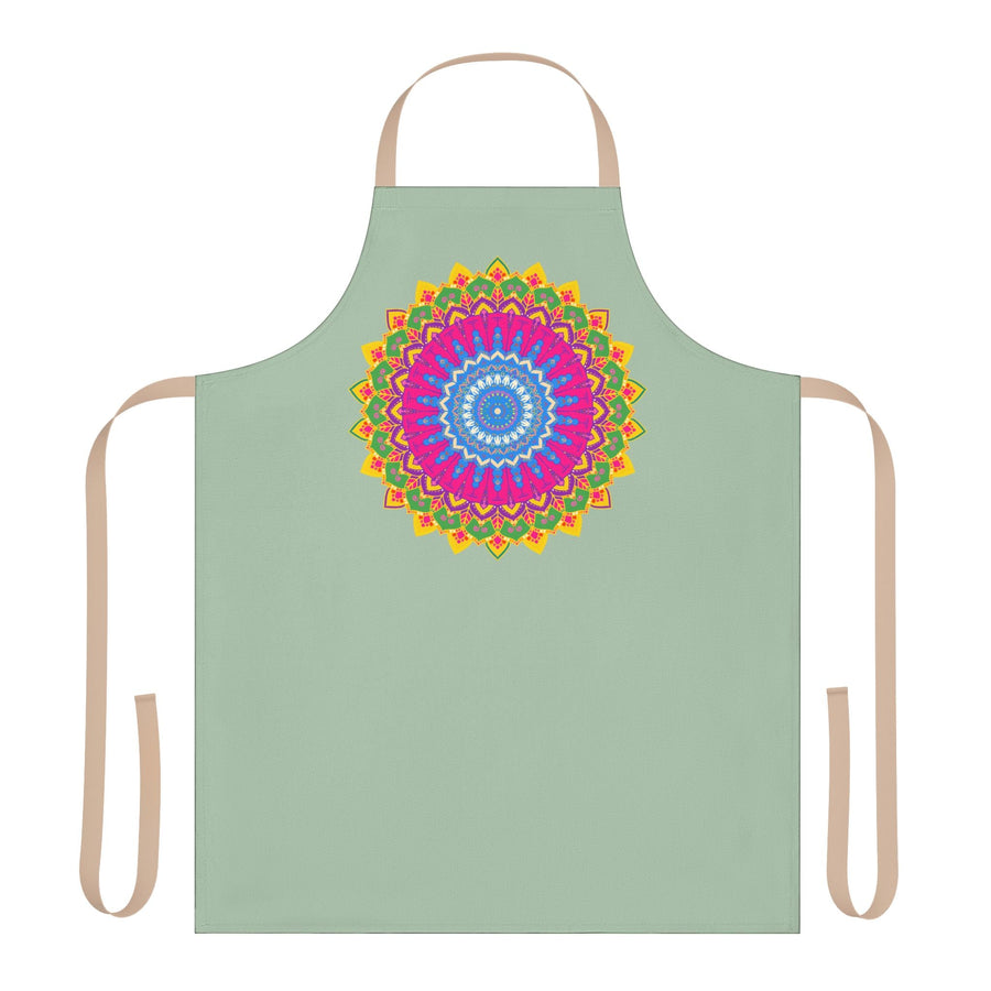 Sage Green Mandala Apron - Kitchen Art All Over Prints - Blululi