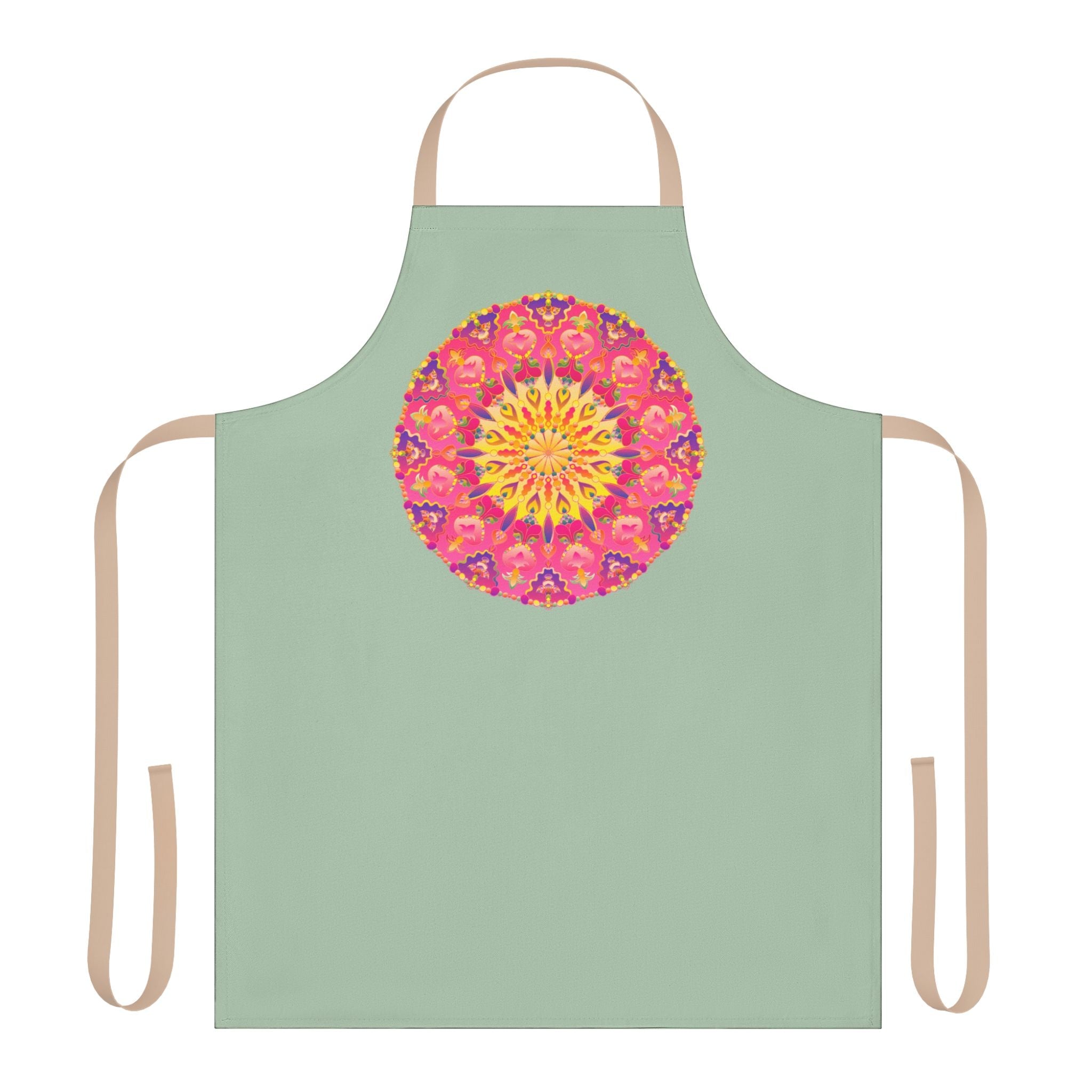 Sage Green Mandala Apron - Kitchen Art All Over Prints - Blululi