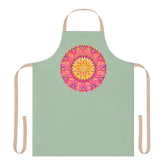 Sage Green Mandala Apron - Kitchen Art All Over Prints - Blululi