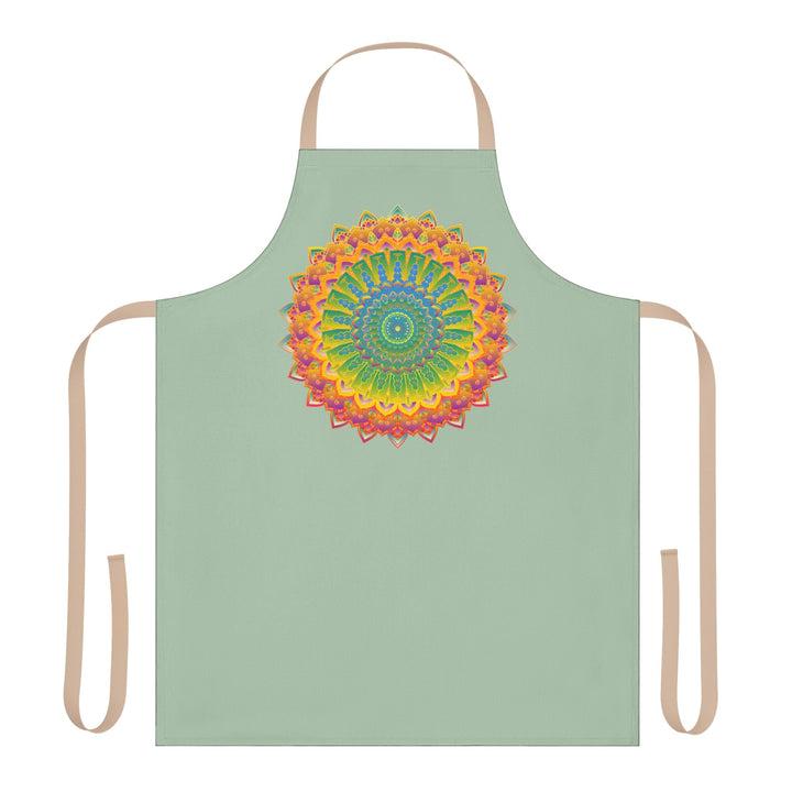 Sage Green Mandala Art Apron - Kitchen Decor All Over Prints - Blululi