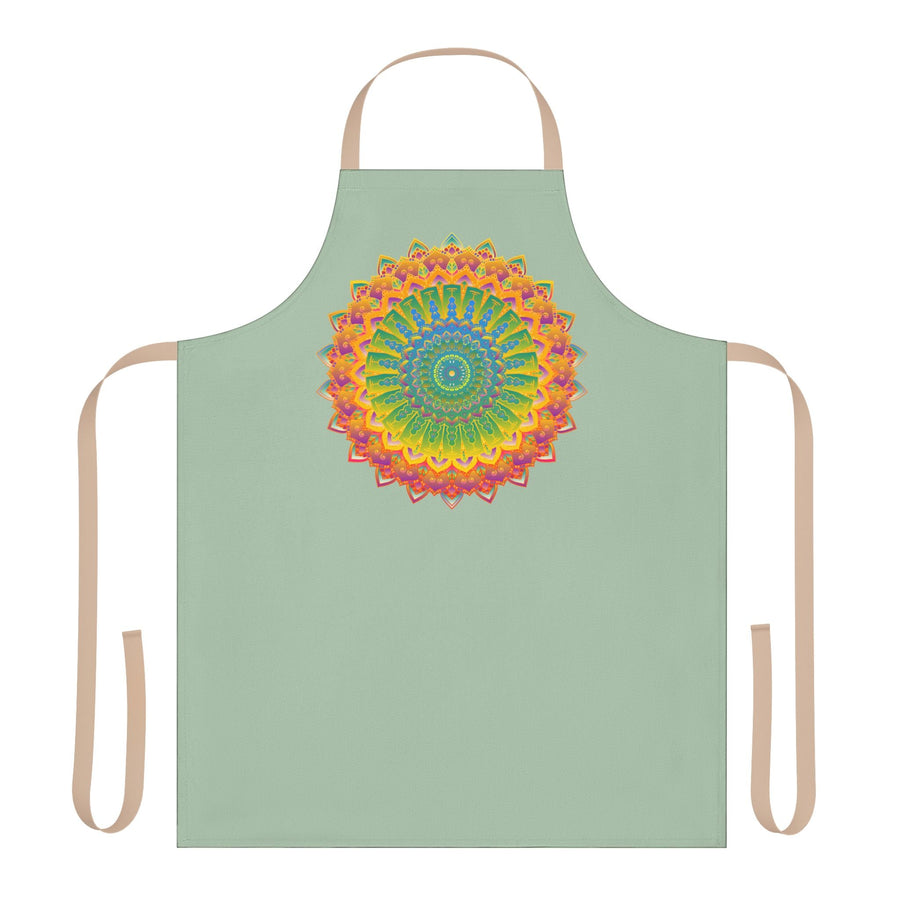 Sage Green Mandala Art Apron - Kitchen Decor All Over Prints - Blululi