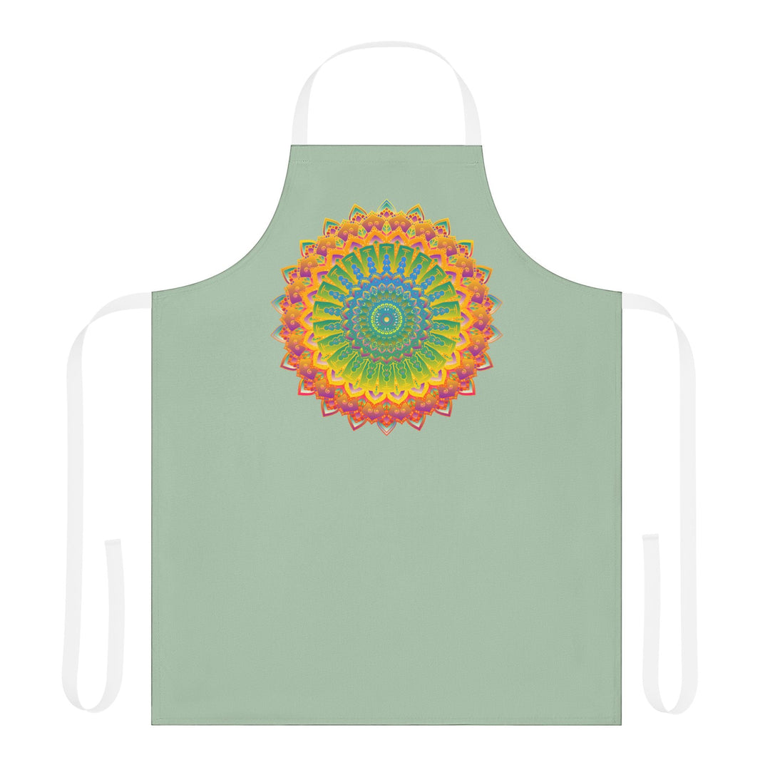 Sage Green Mandala Art Apron - Kitchen Decor All Over Prints - Blululi