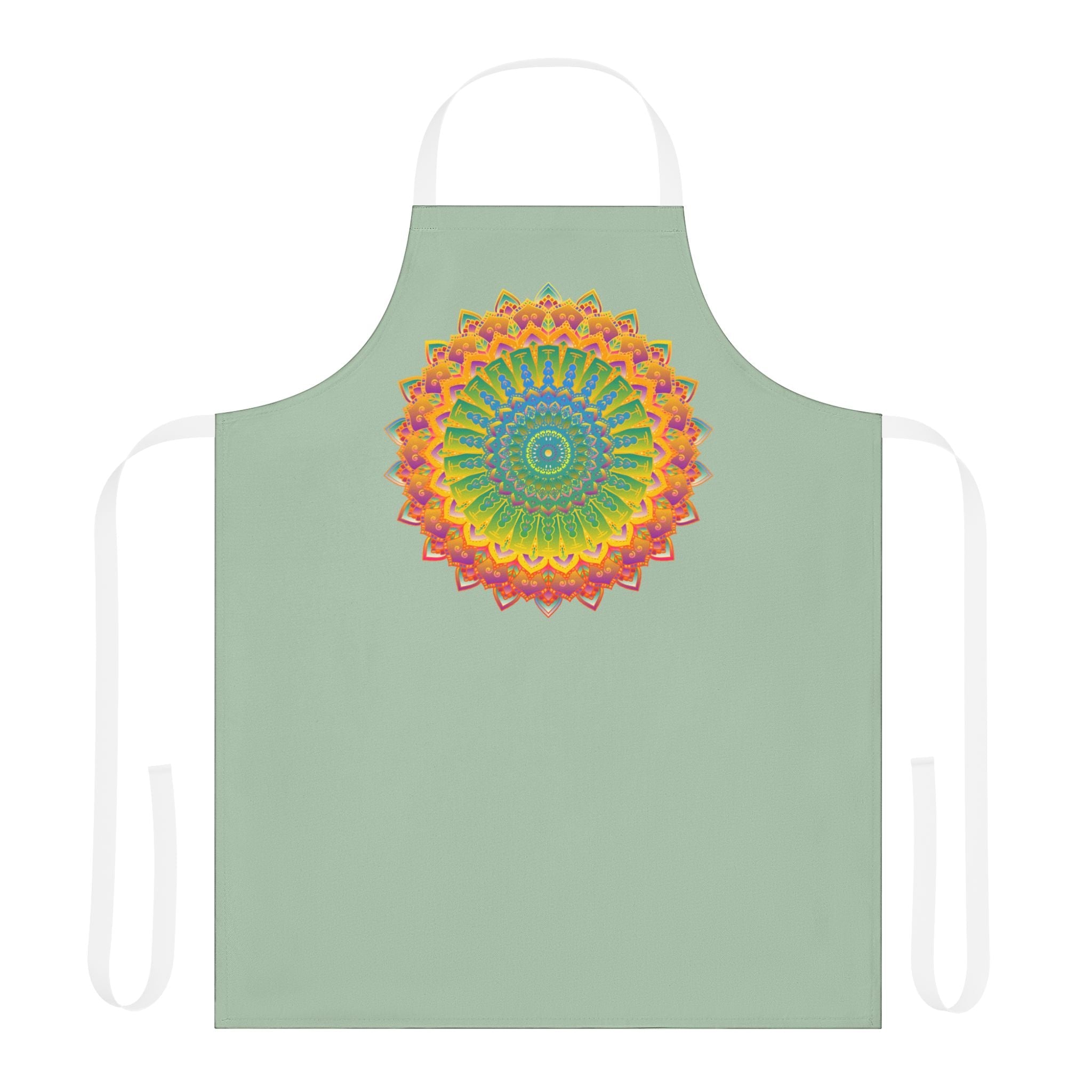 Sage Green Mandala Art Apron - Kitchen Decor All Over Prints - Blululi