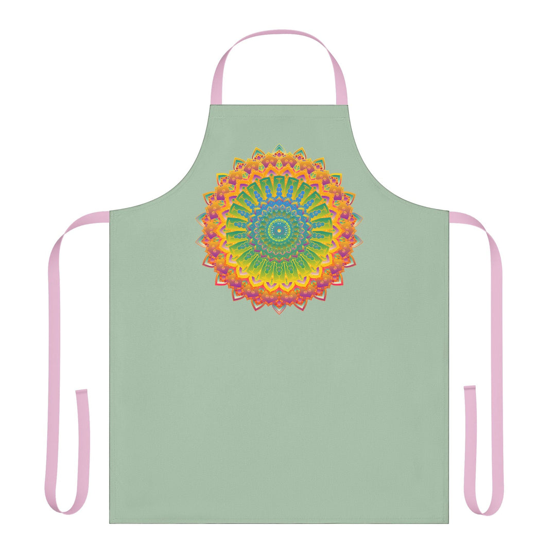 Sage Green Mandala Art Apron - Kitchen Decor All Over Prints - Blululi