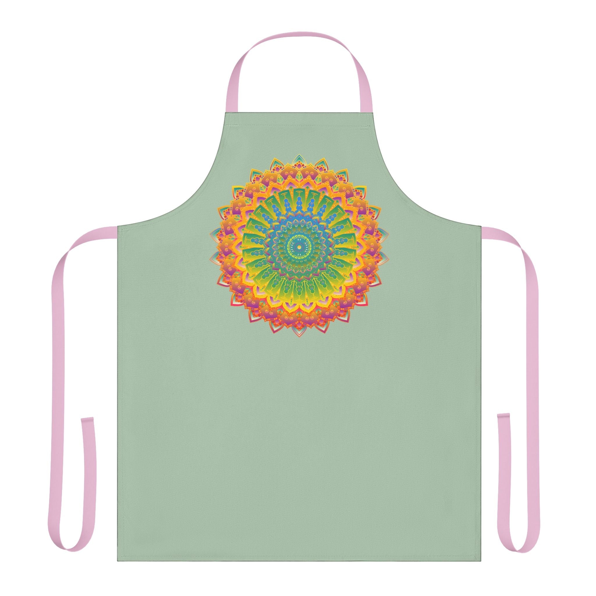 Sage Green Mandala Art Apron - Kitchen Decor All Over Prints - Blululi