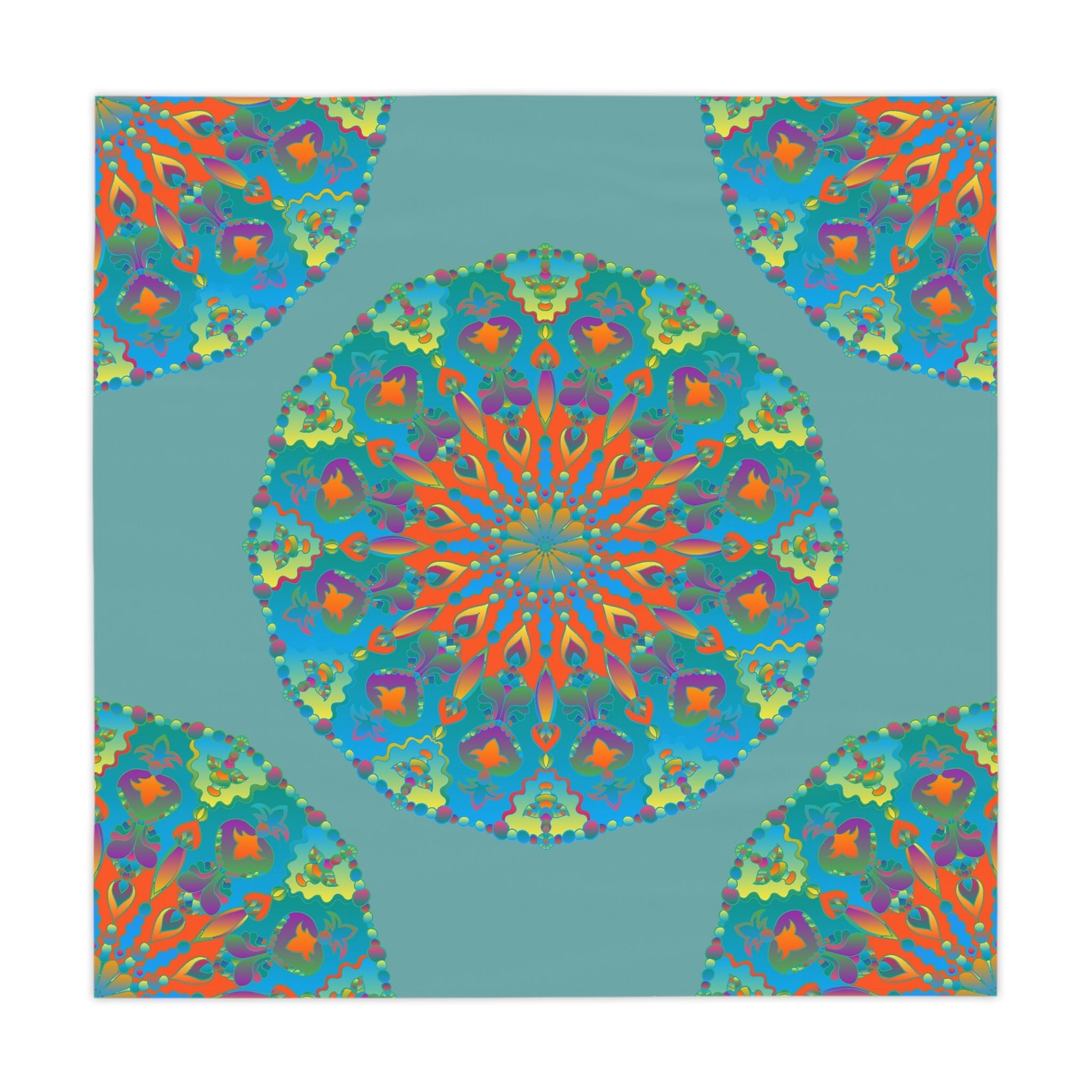 Sage Green Mandala Tablecloth - Boho Chic Decor Home Decor - Blululi