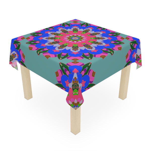 Sage Green Mandala Tablecloth - Boho Chic Decor Home Decor - Blululi