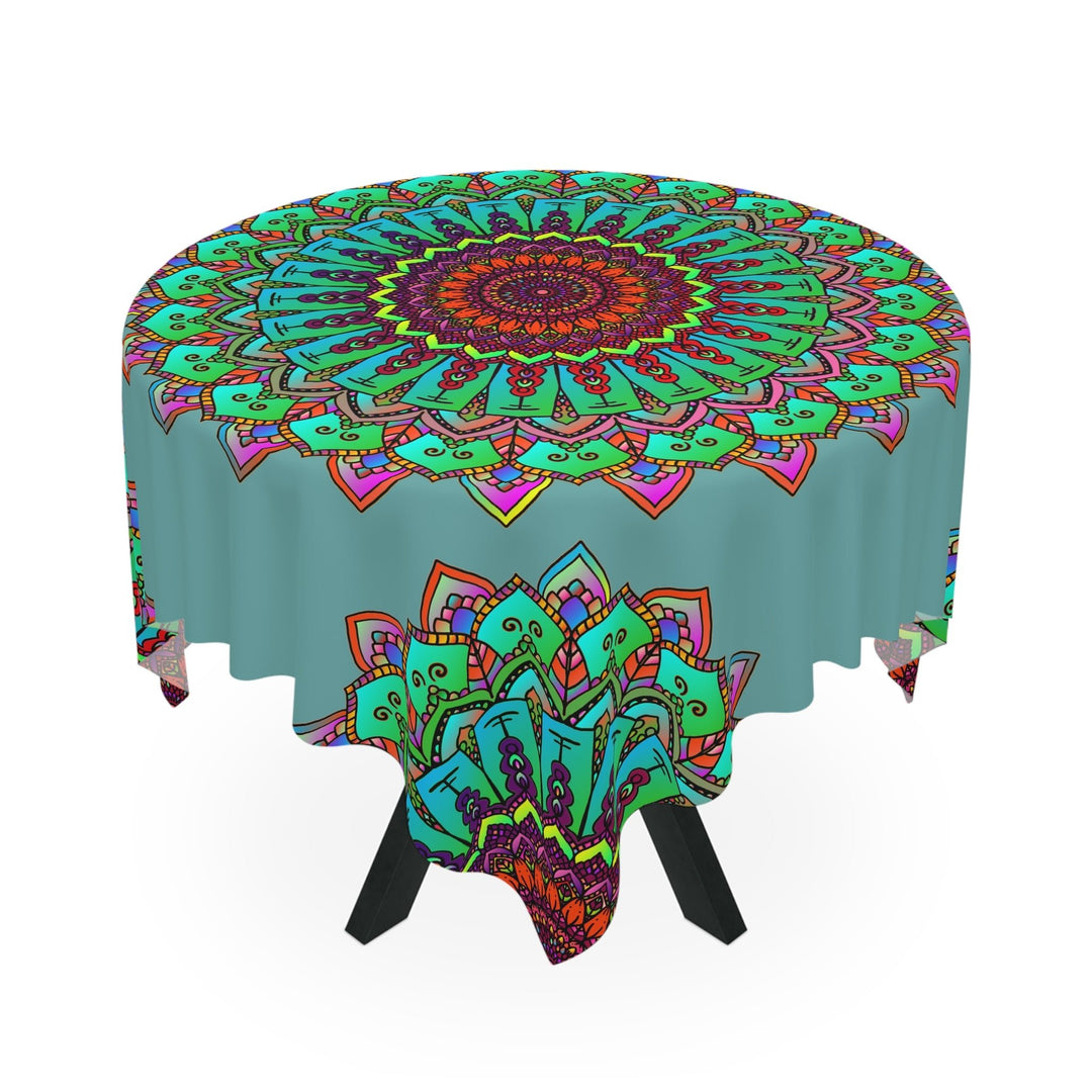 Sage Green Mandala Tablecloth - Boho Decor Home Decor - Blululi