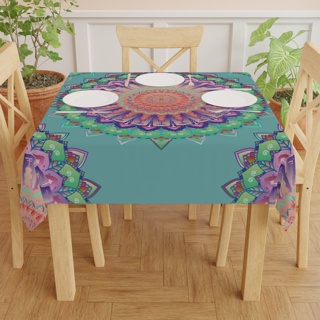 Sage Green Mandala Tablecloth - Boho Decor Home Decor - Blululi