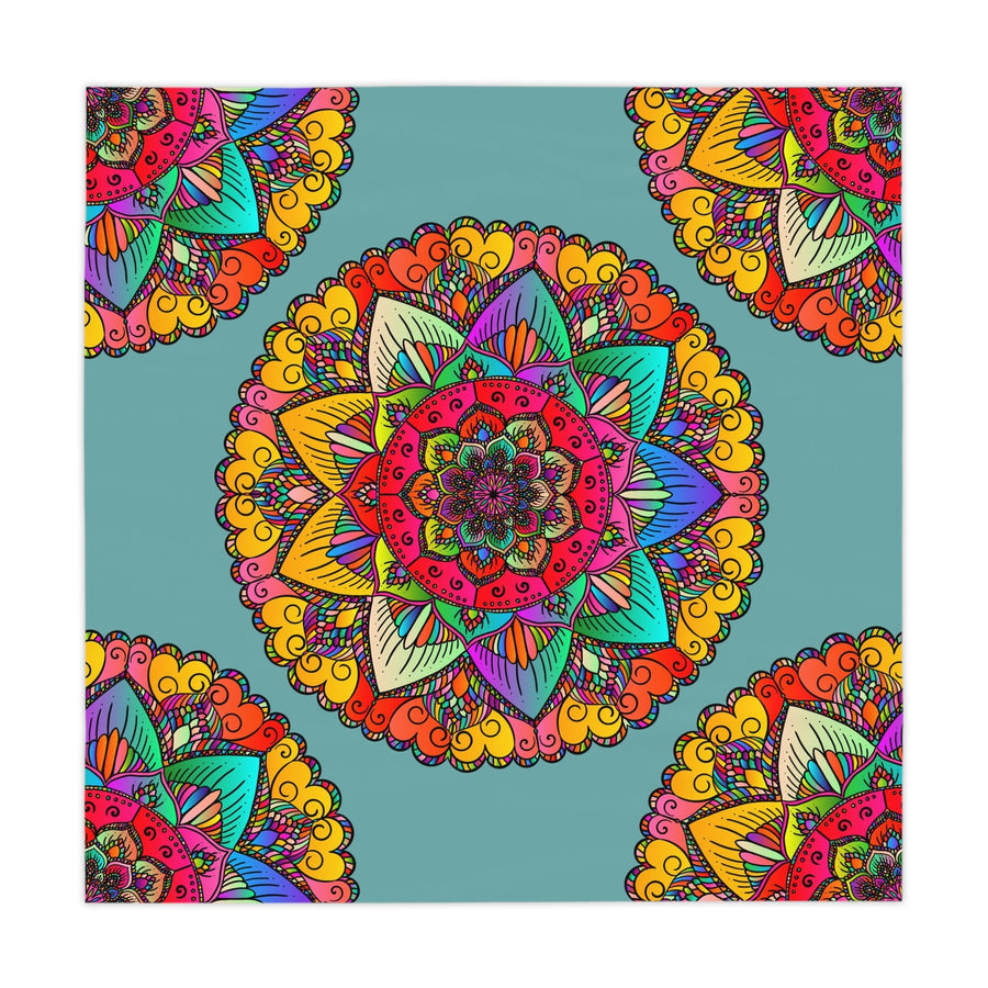 Sage Green Mandala Tablecloth - Intricate Design Home Decor - Blululi