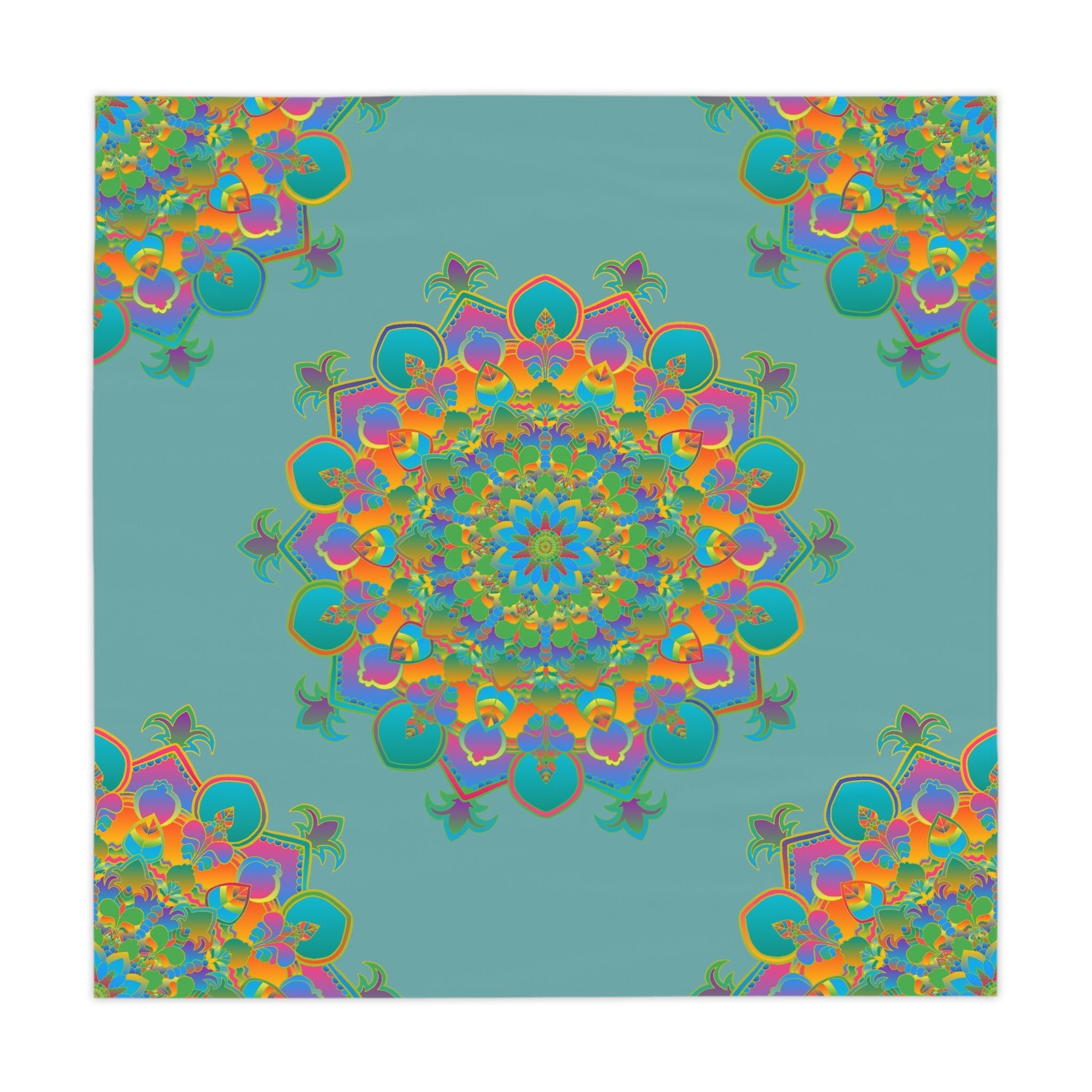 Sage Green Mandala Tablecloth - Intricate Design Home Decor - Blululi