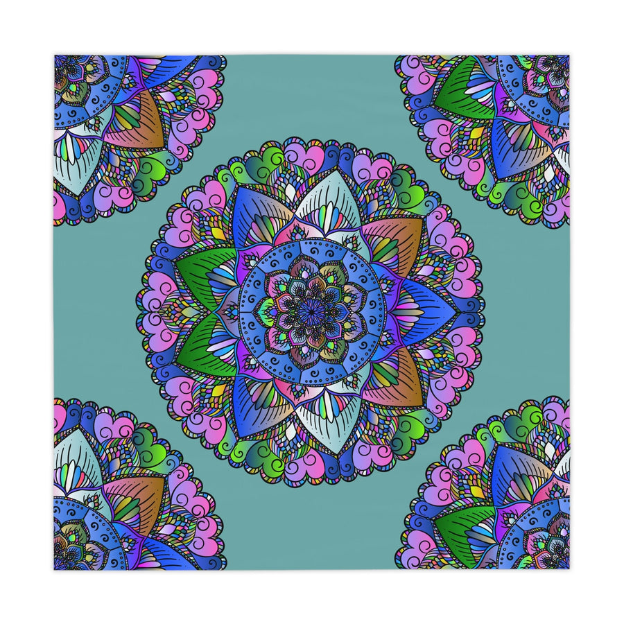 Sage Green Mandala Tablecloth - Intricate Design Home Decor - Blululi