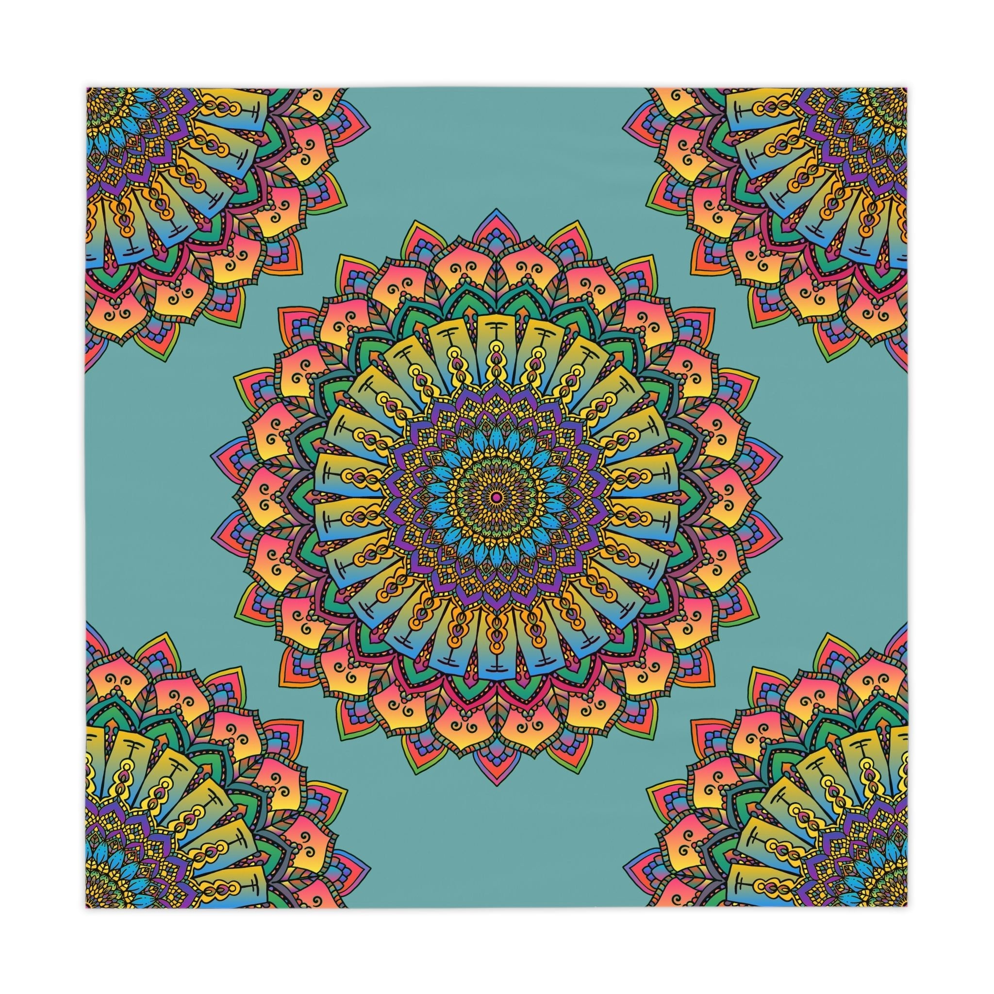 Sage Green Mandala Tablecloth - Intricate Design Home Decor - Blululi