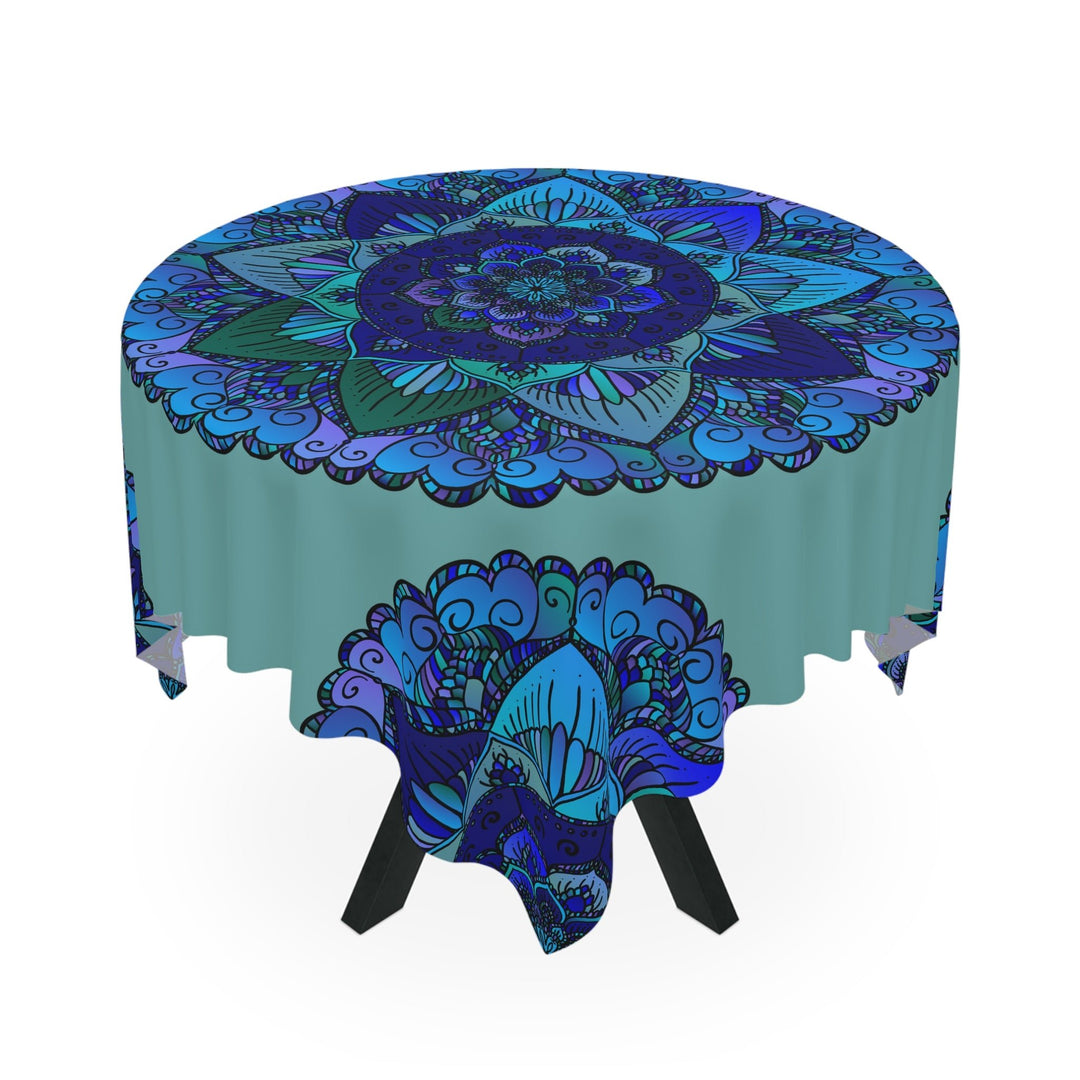 Sage Green Mandala Tablecloth - Intricate Design Home Decor - Blululi