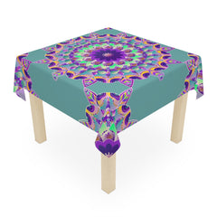 Sage Green Mandala Tablecloth - Intricate Design Home Decor - Blululi