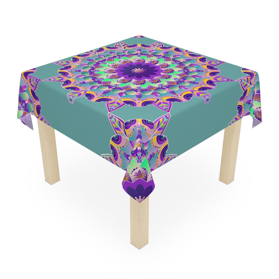 Sage Green Mandala Tablecloth - Intricate Design Home Decor - Blululi