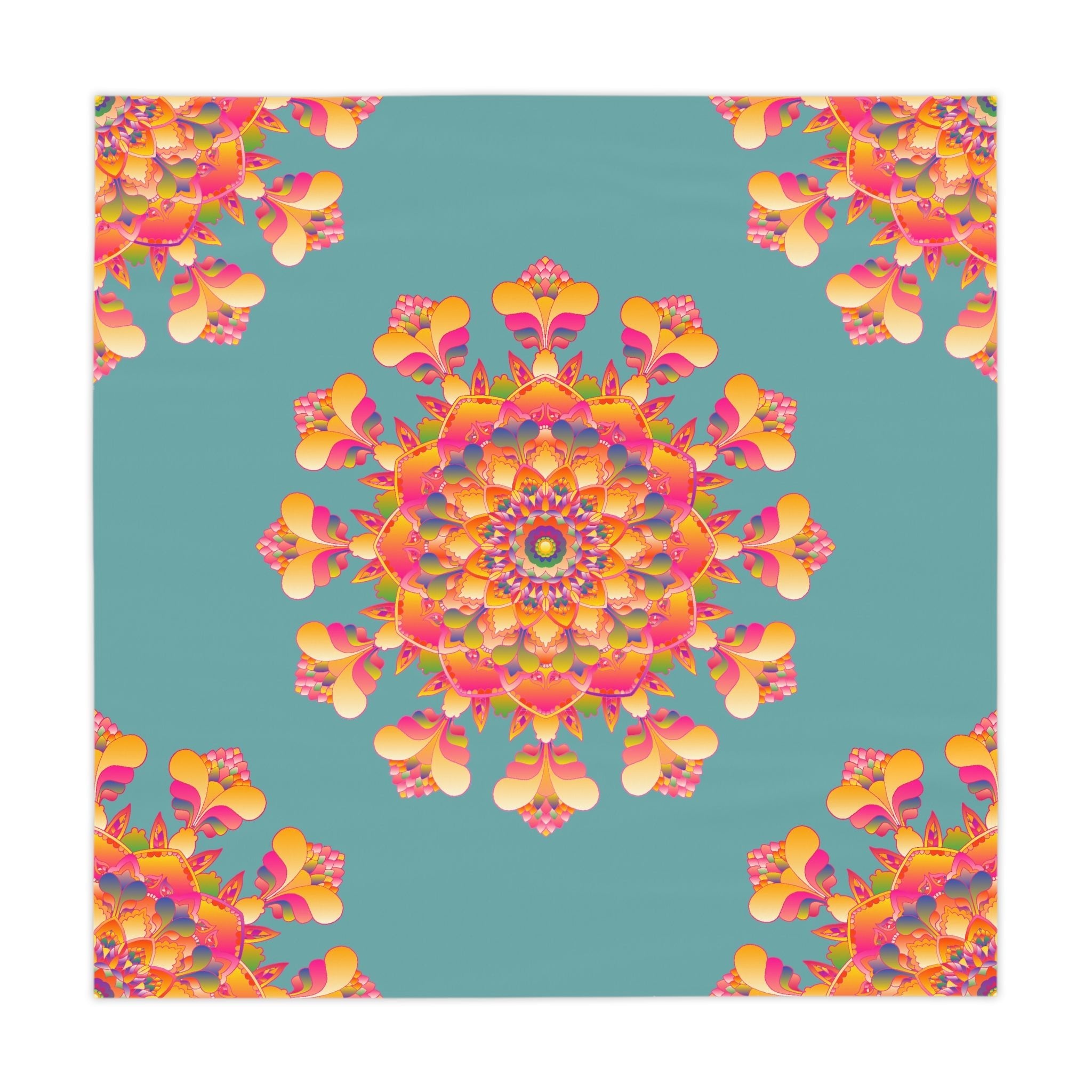 Sage Green Mandala Tablecloth - Intricate Design Home Decor - Blululi