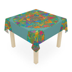 Sage Green Mandala Tablecloth - Intricate Design Home Decor - Blululi