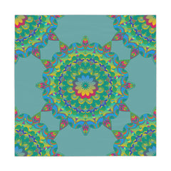 Sage Green Mandala Tablecloth - Intricate Floral Design Home Decor - Blululi