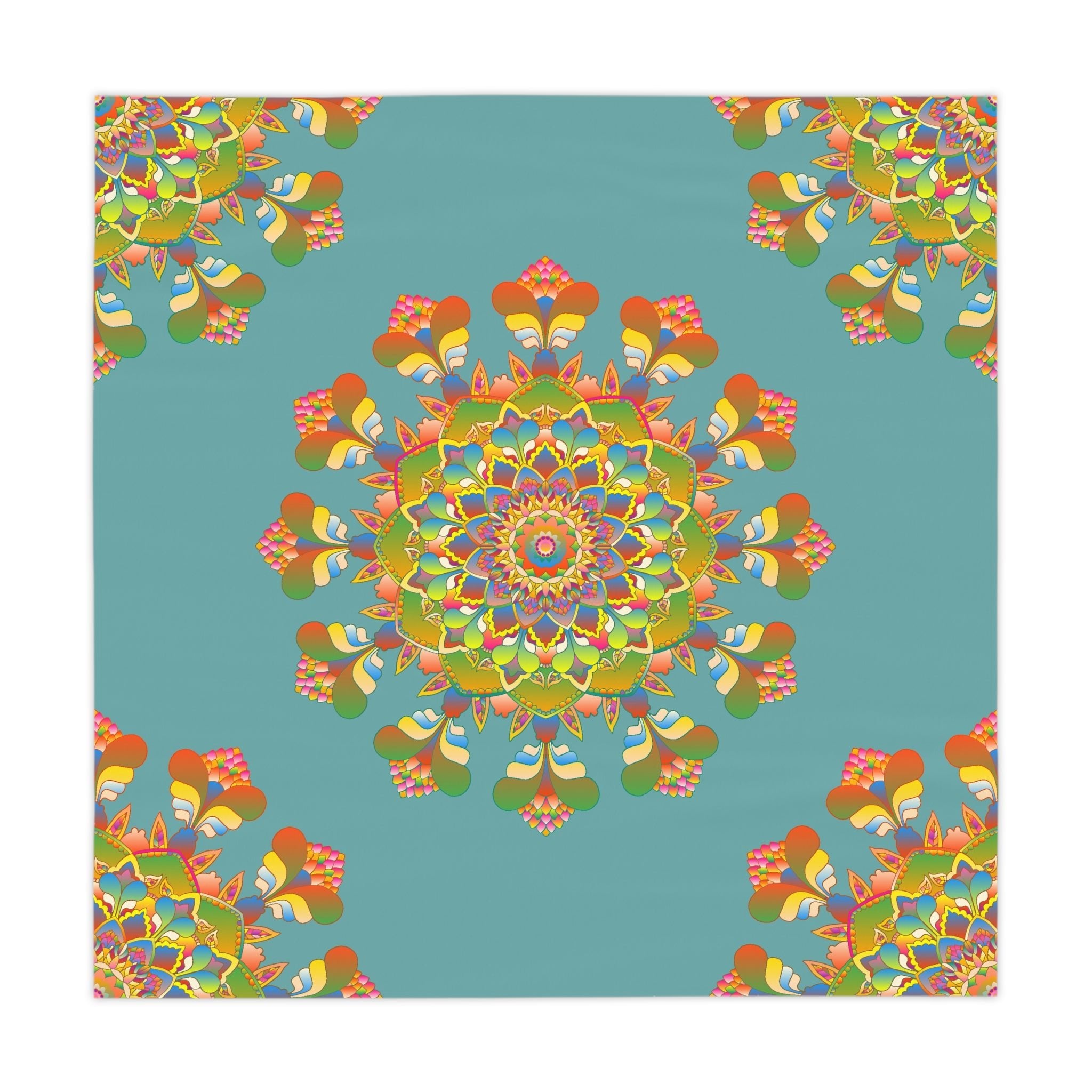 Sage Green Mandala Tablecloth - Rainbow Harmony Home Decor - Blululi