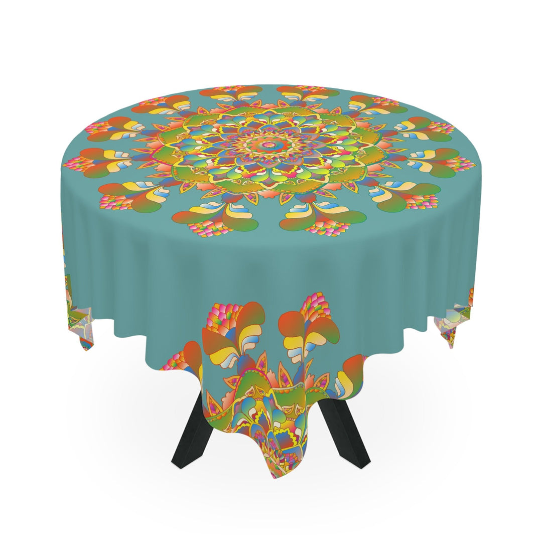 Sage Green Mandala Tablecloth - Rainbow Harmony Home Decor - Blululi