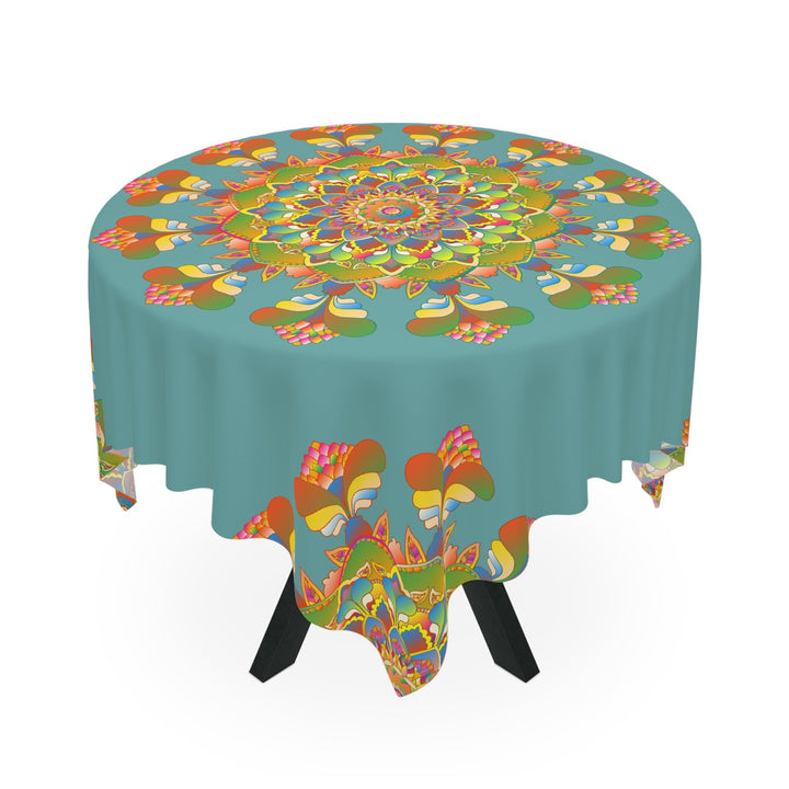 Sage Green Mandala Tablecloth - Rainbow Harmony Home Decor - Blululi