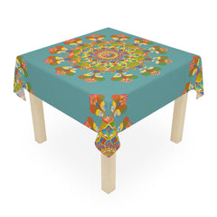 Sage Green Mandala Tablecloth - Rainbow Harmony Home Decor - Blululi