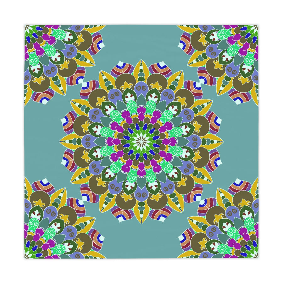 Sage Green Mandala Tablecloth - Vibrant Floral Design Home Decor - Blululi