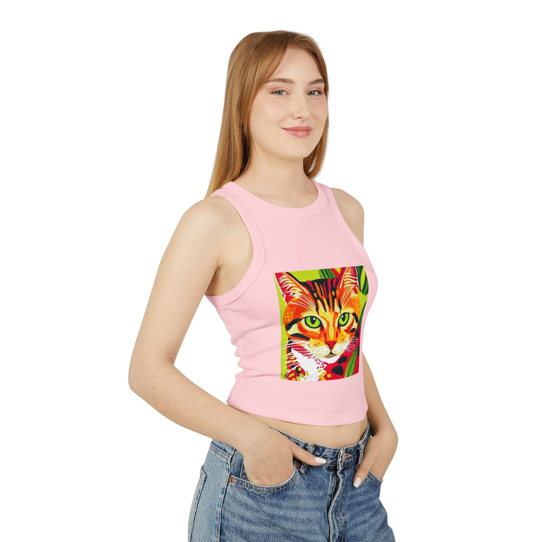 Savana Cat Tank Top - Colorful Stripe Design Tank Top - Blululi