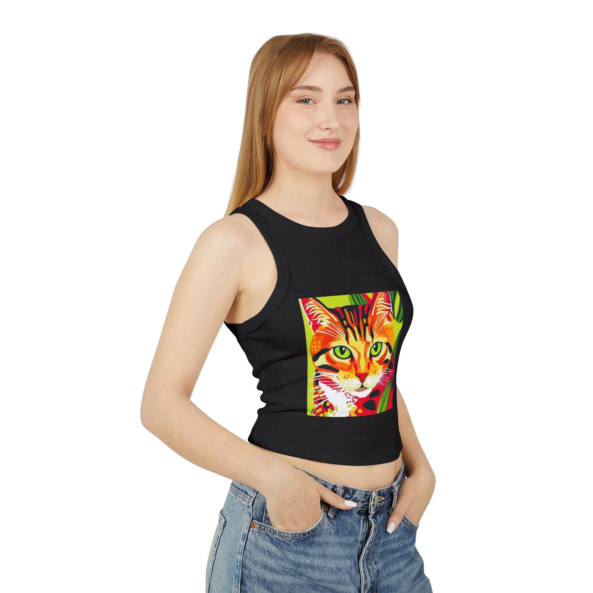 Savana Cat Tank Top - Colorful Stripe Design Tank Top - Blululi