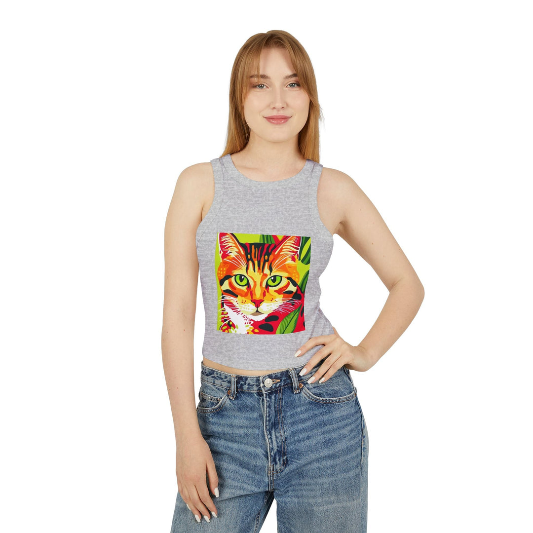 Savana Cat Tank Top - Colorful Stripe Design Tank Top - Blululi