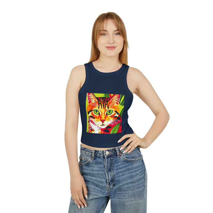 Savana Cat Tank Top - Colorful Stripe Design Tank Top - Blululi