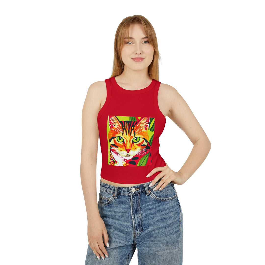 Savana Cat Tank Top - Colorful Stripe Design Tank Top - Blululi