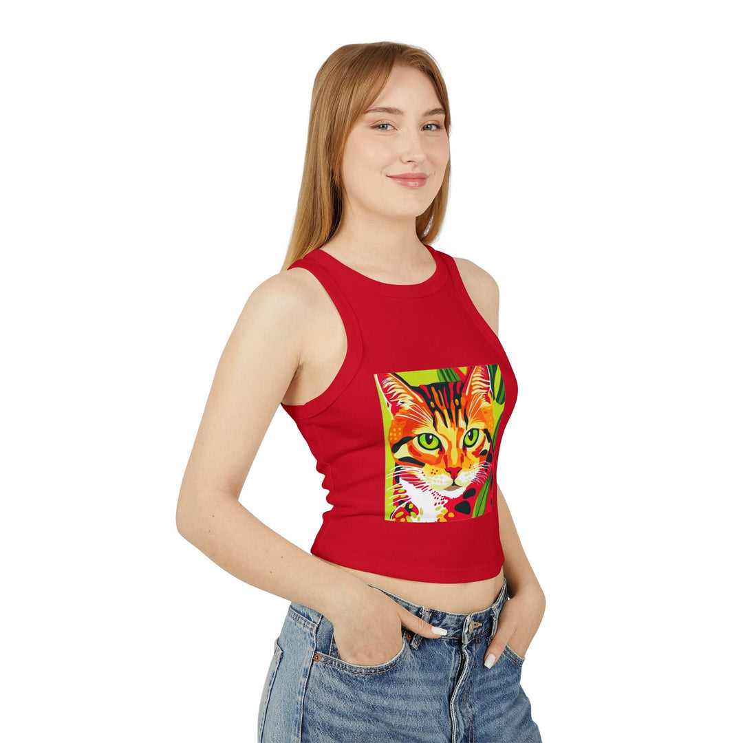 Savana Cat Tank Top - Colorful Stripe Design Tank Top - Blululi