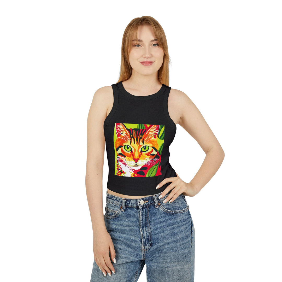 Savana Cat Tank Top - Colorful Stripe Design Tank Top - Blululi