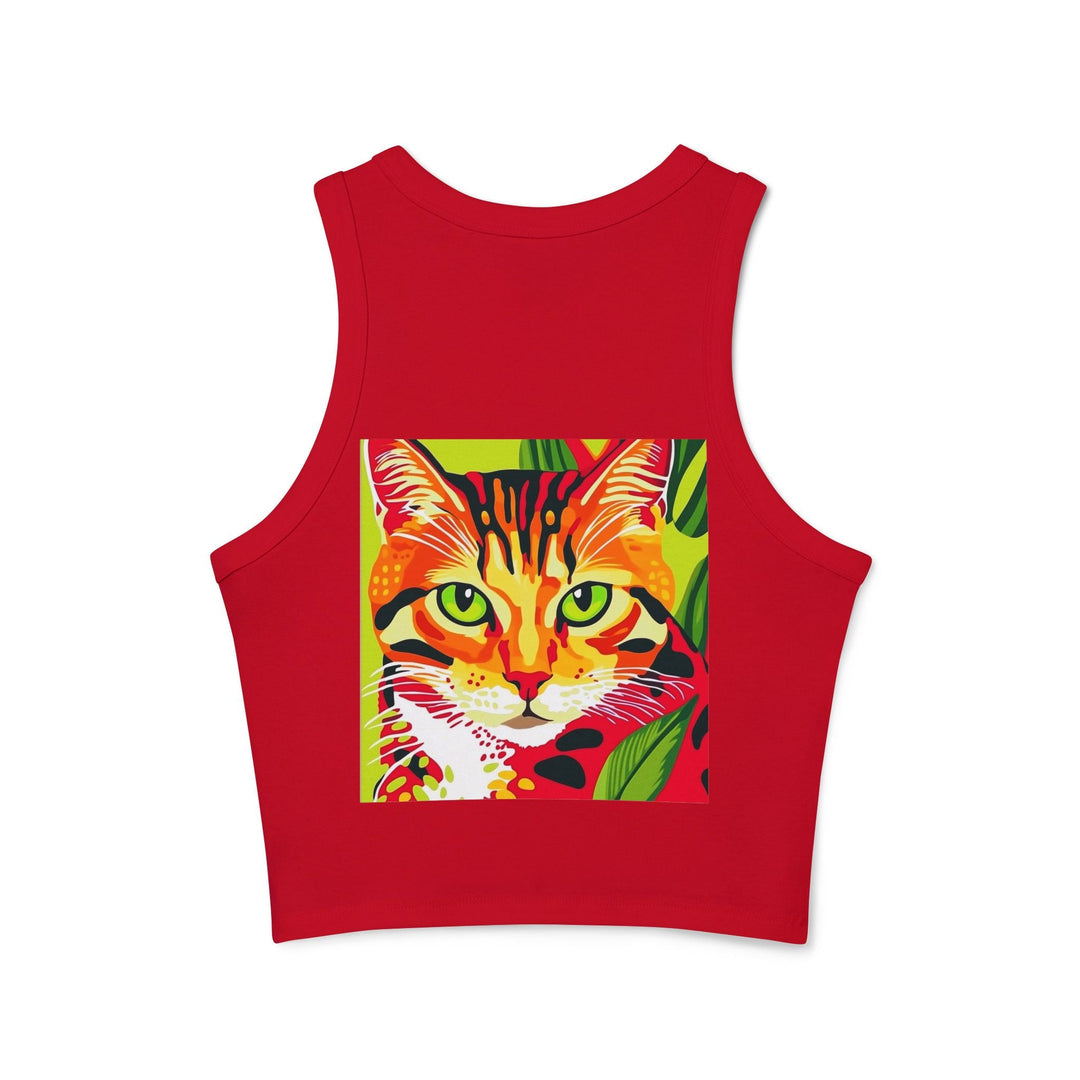 Savana Cat Tank Top - Colorful Stripe Design Tank Top - Blululi