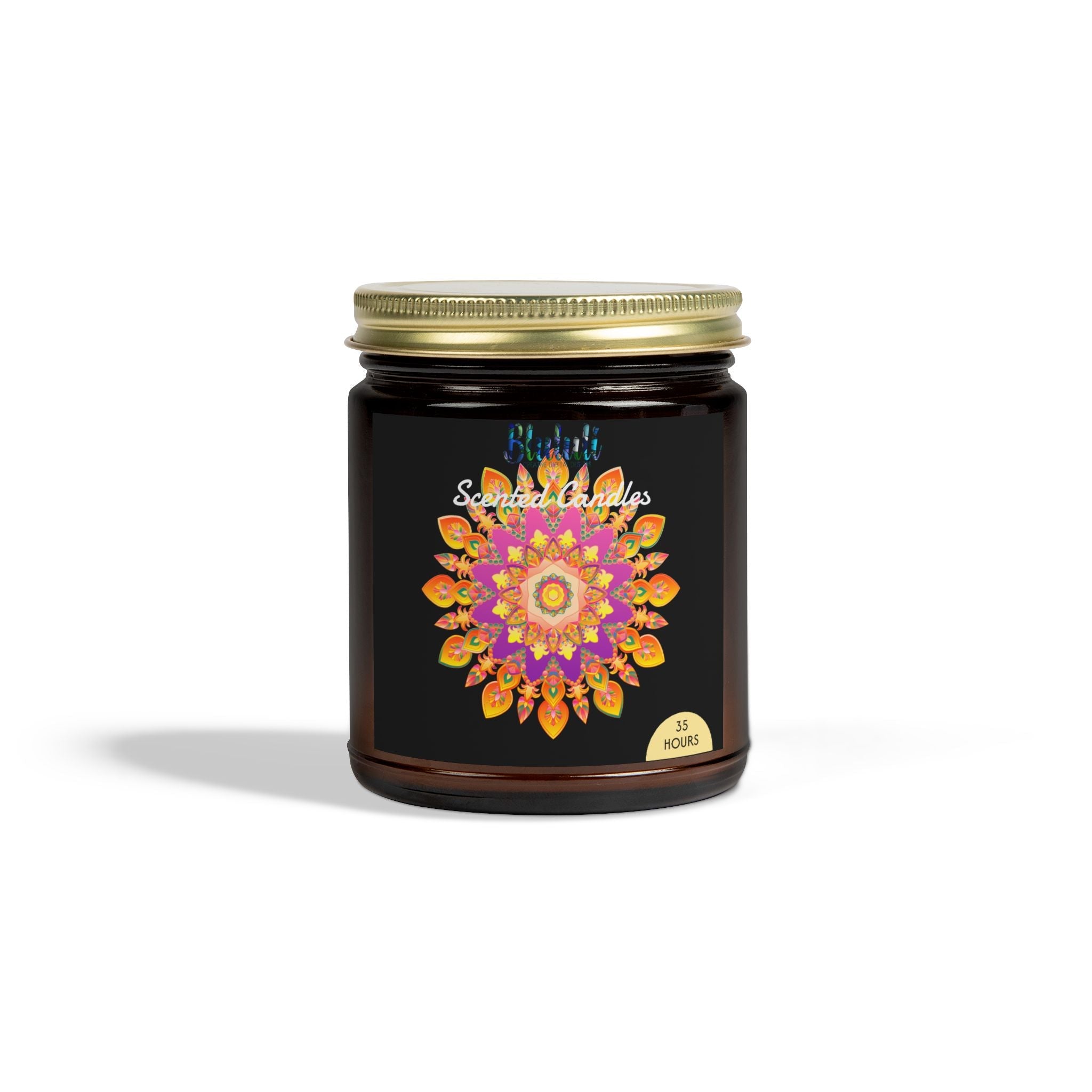 Scented Candles - Mandala Hand Drawn Design, Coconut Apricot Wax (4oz, 9oz) Home Decor - Blululi