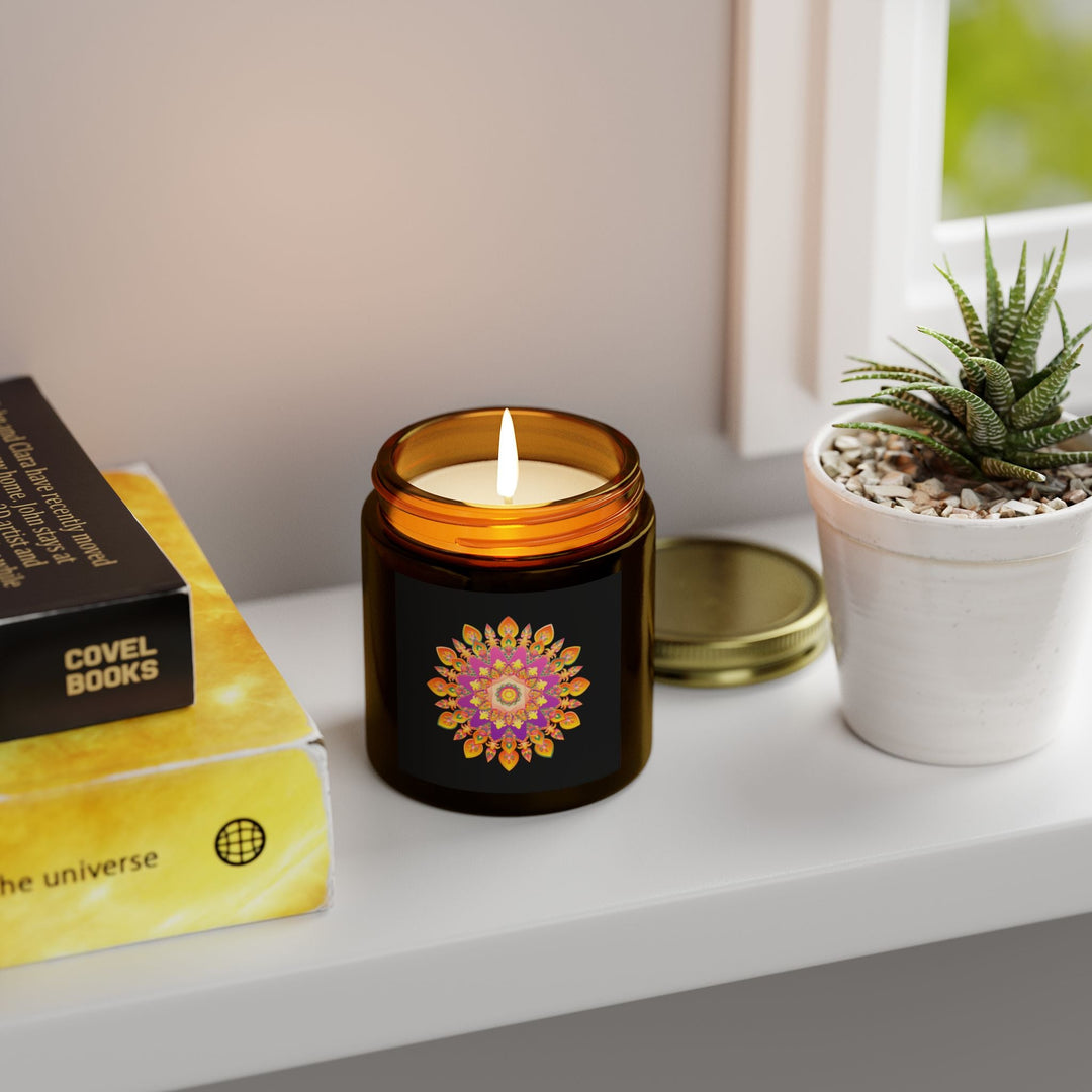 Scented Candles - Mandala Hand Drawn Design, Coconut Apricot Wax (4oz, 9oz) Home Decor - Blululi