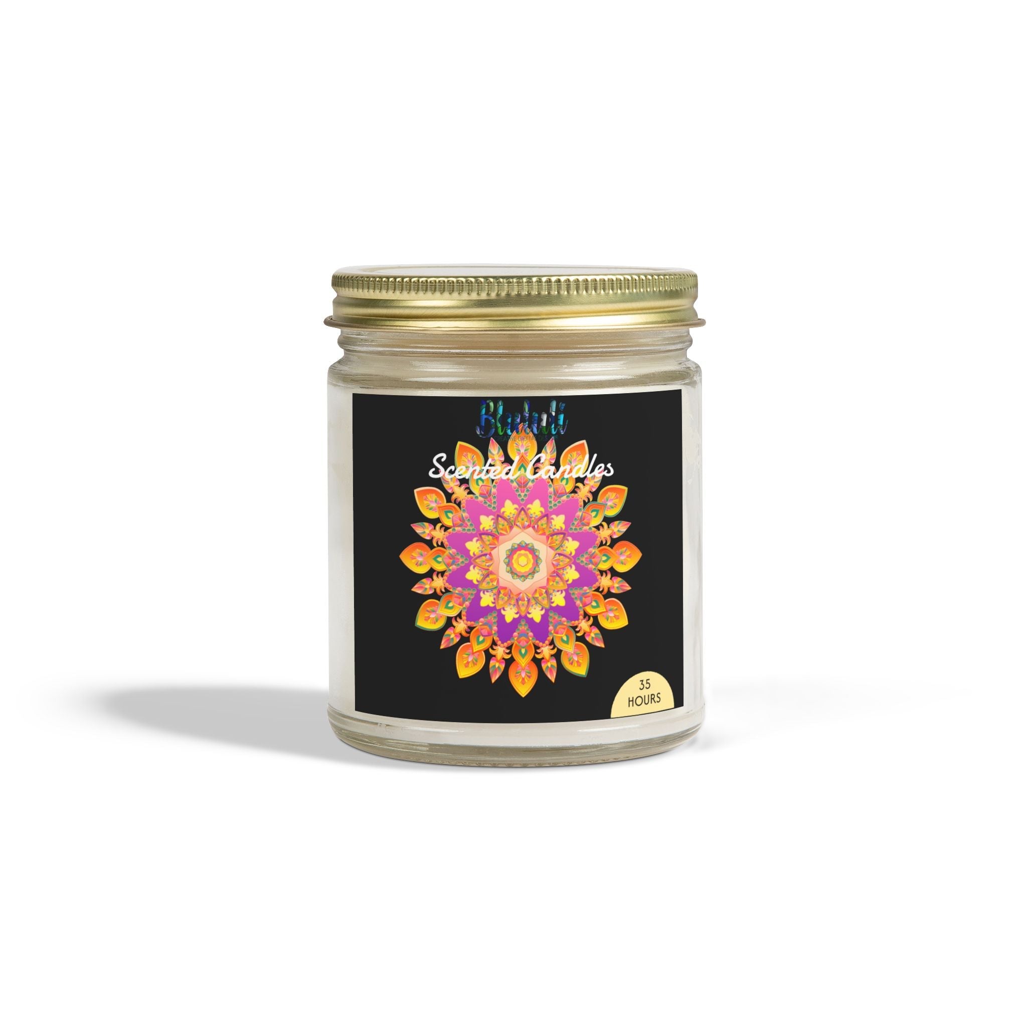 Scented Candles - Mandala Hand Drawn Design, Coconut Apricot Wax (4oz, 9oz) Home Decor - Blululi