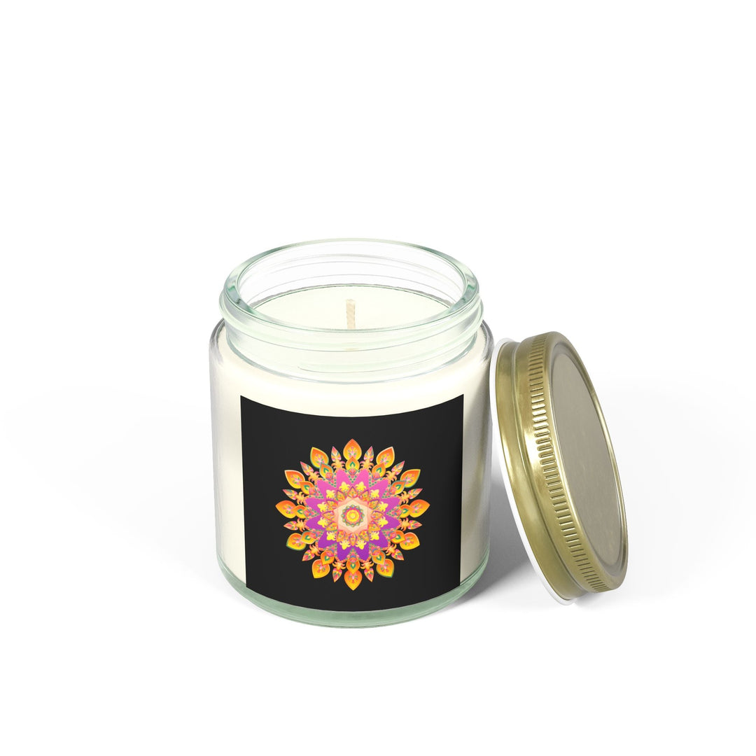 Scented Candles - Mandala Hand Drawn Design, Coconut Apricot Wax (4oz, 9oz) Home Decor - Blululi