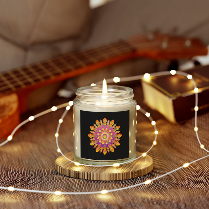 Scented Candles - Mandala Hand Drawn Design, Coconut Apricot Wax (4oz, 9oz) Home Decor - Blululi