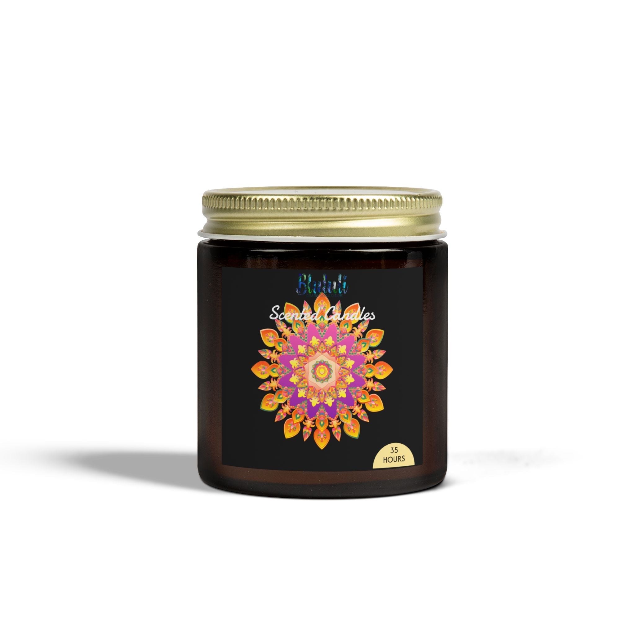 Scented Candles - Mandala Hand Drawn Design, Coconut Apricot Wax (4oz, 9oz) Home Decor - Blululi