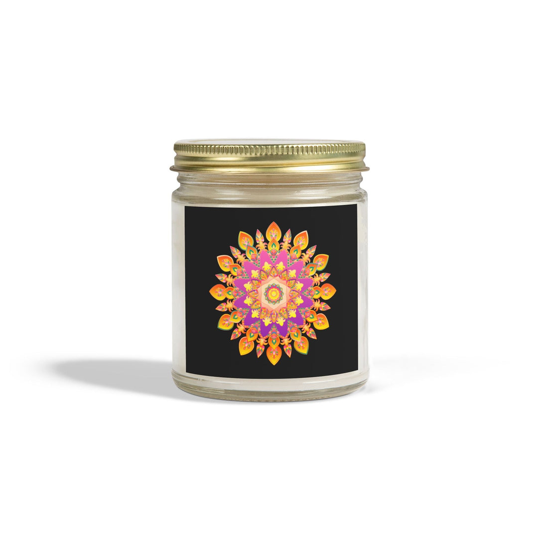 Scented Candles - Mandala Hand Drawn Design, Coconut Apricot Wax (4oz, 9oz) Home Decor - Blululi